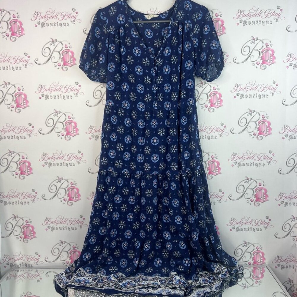 Mountain warehouse dress flowers long tshirt style Navy Floral Maxi Dress